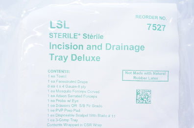 LSL 7527 Incision and Drainage Tray Deluxe